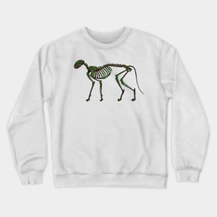 Cat Skeleton Mossy Algae Covered Crewneck Sweatshirt